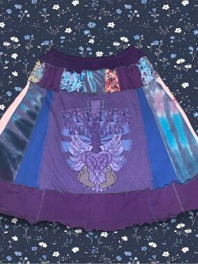 Handmade Purple Patchwork Boho Skirt